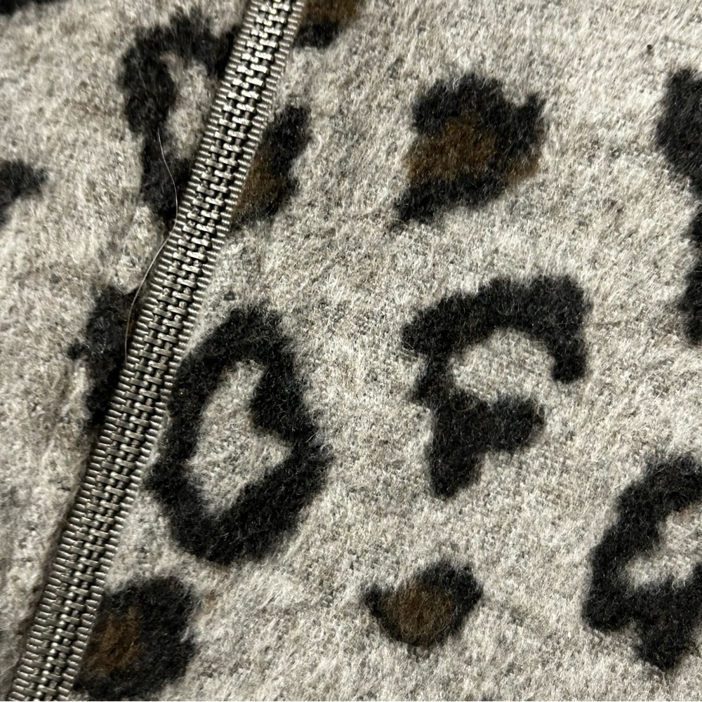 Montana Co Womens Small Leopard Print Full Zip Jacket Lined Gray Black Brown EUC - Picture 6 of 7
